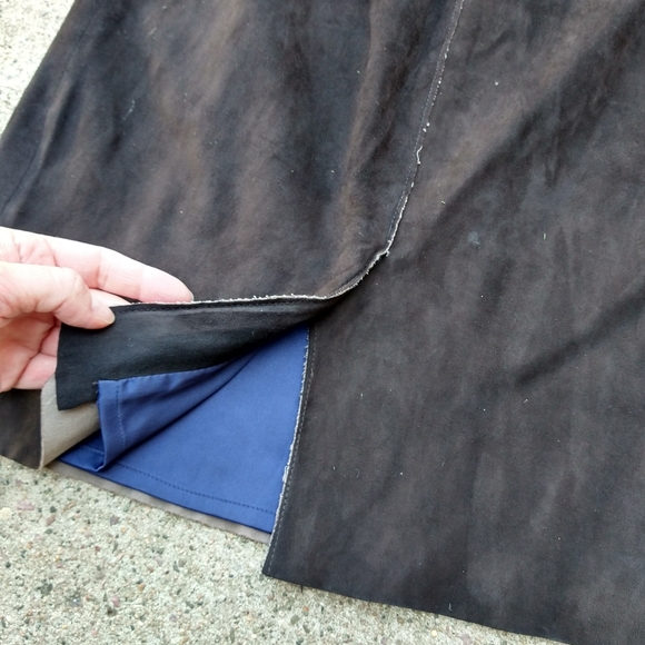 ELIE TAHARI chocolate brown suede pencil skirt XS - Picture 7 of 8